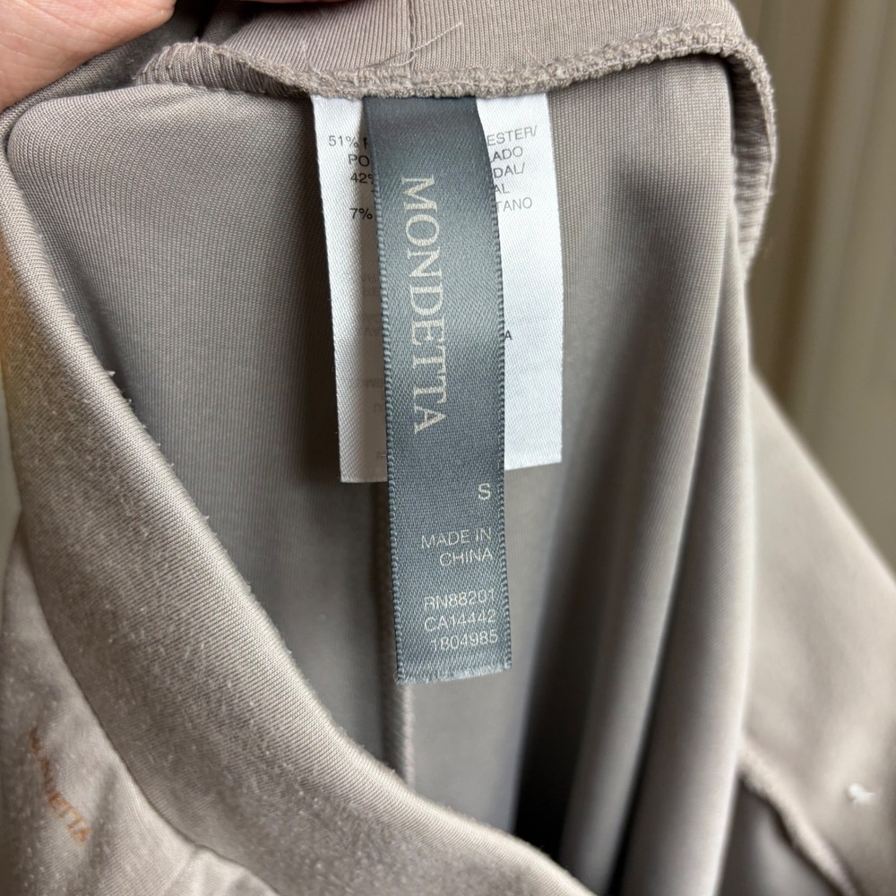 Mondetta Womens Wide Leg Lounge Pants Taupe Brown High Rise Pockets Small - Picture 2 of 6